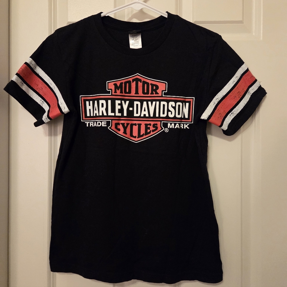 EUC Harley-Davidson Motorcycles Trademark T Shirt Womens S Kids 12/14